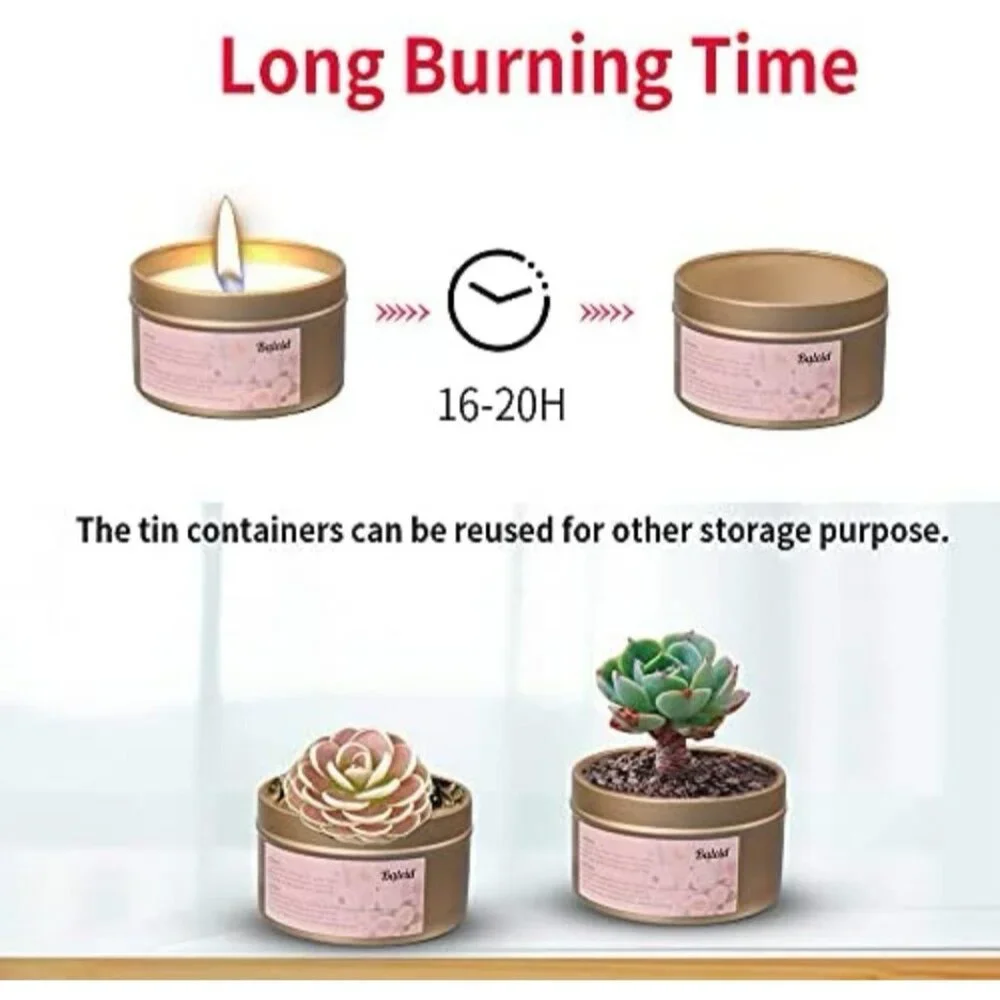 Baleid Flower Scented Candles Gift Set of 12 Pack Bulk Natural Soy Wax 4 OZ